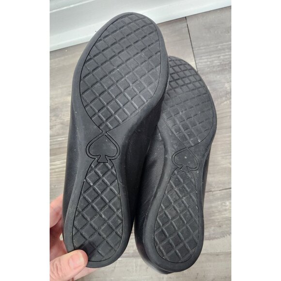 Kate Spade Women's Sz. 9.5 Phoebe Black Leather Ballet Flats - Picture 8 of 8